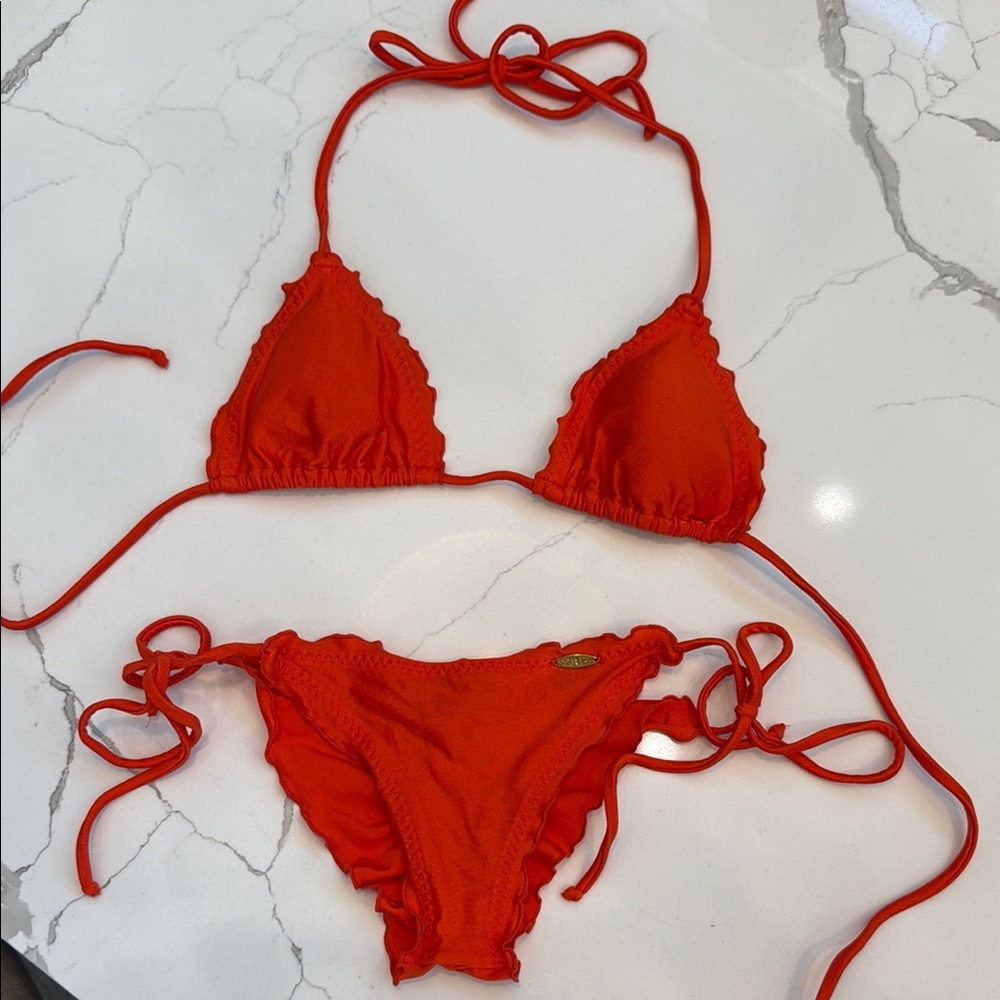 Red orange Bikini Set
